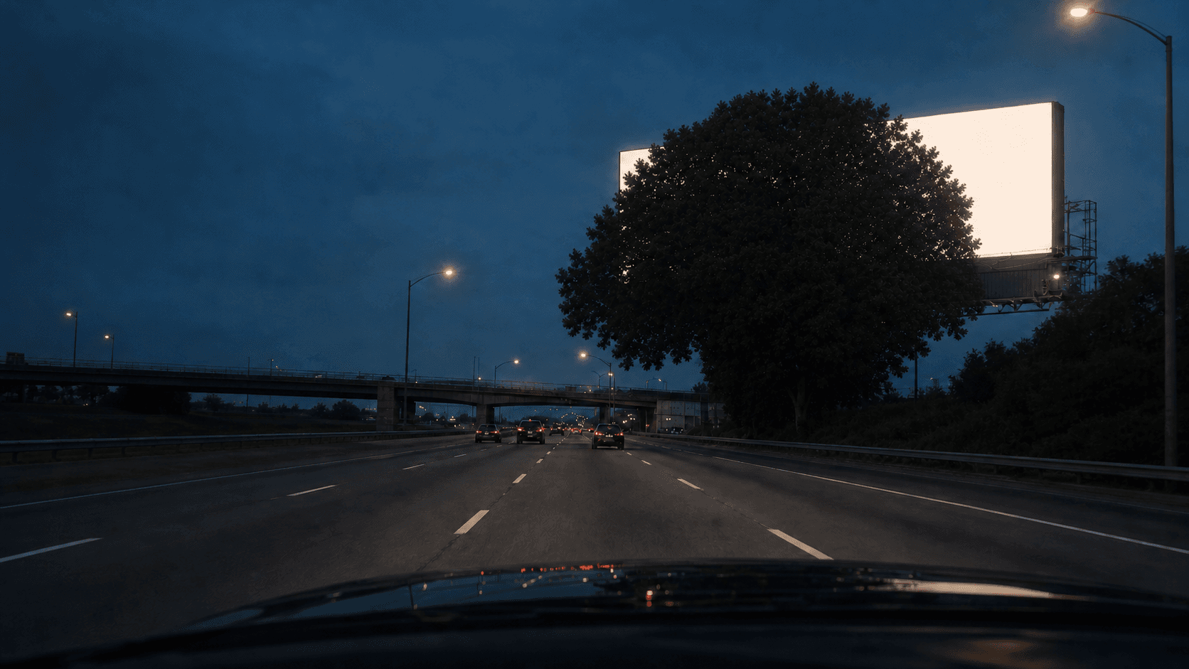 Forecast driver sightline for the selected billboard at May 2027